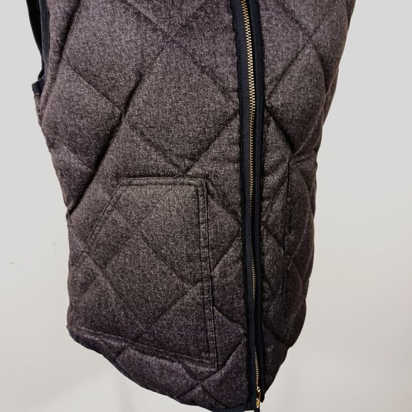 J. Crew Quilted Down & Feather Fill Dark Gray Vest Size Small, Classic Outerwear - Picture 8 of 15